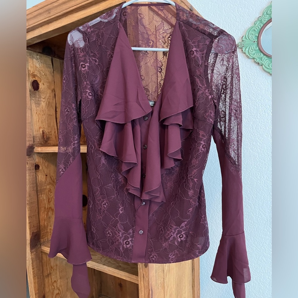 Purple Venus button blouse